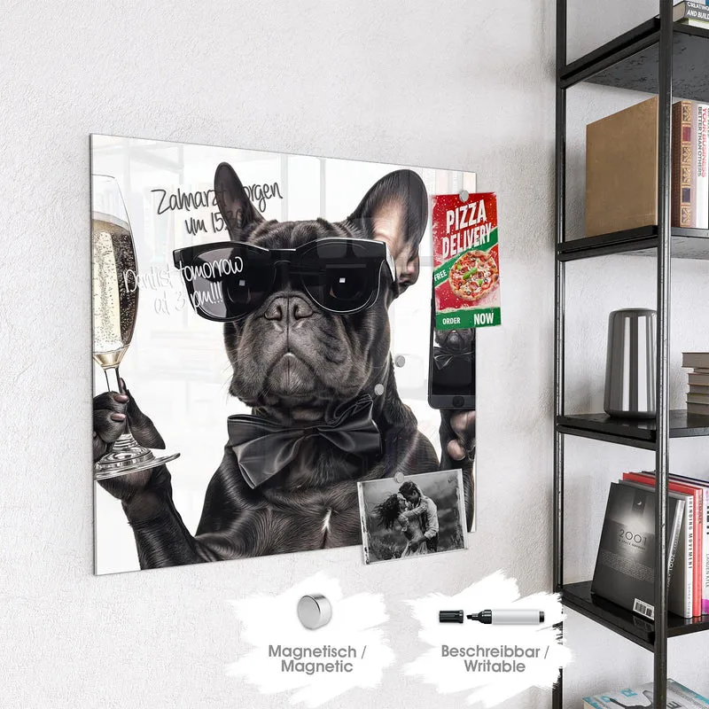 Magnettafel - Hund mit Sonnenbrille