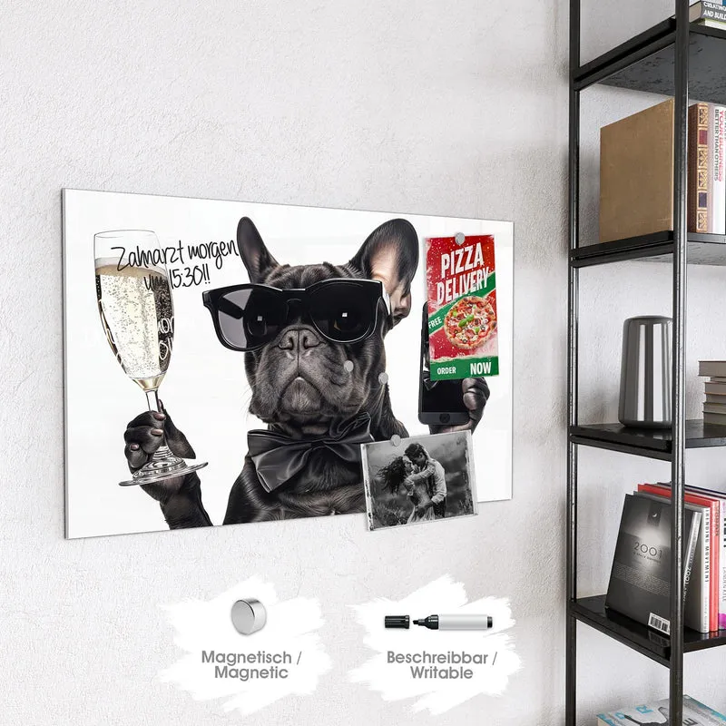 Magnettafel - Hund mit Sonnenbrille