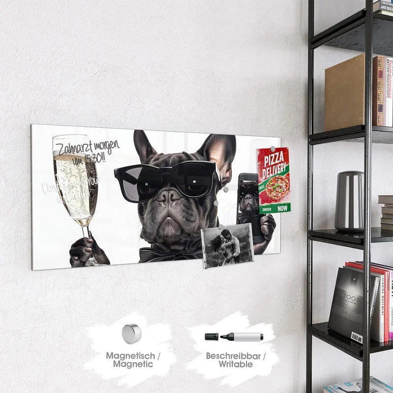 Magnettafel - Hund mit Sonnenbrille