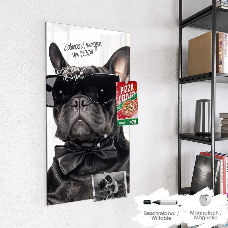 Magnettafel - Hund mit Sonnenbrille