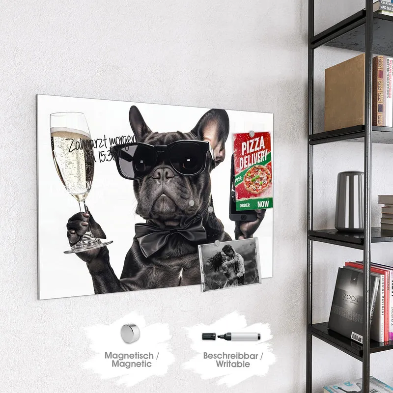 Magnettafel - Hund mit Sonnenbrille