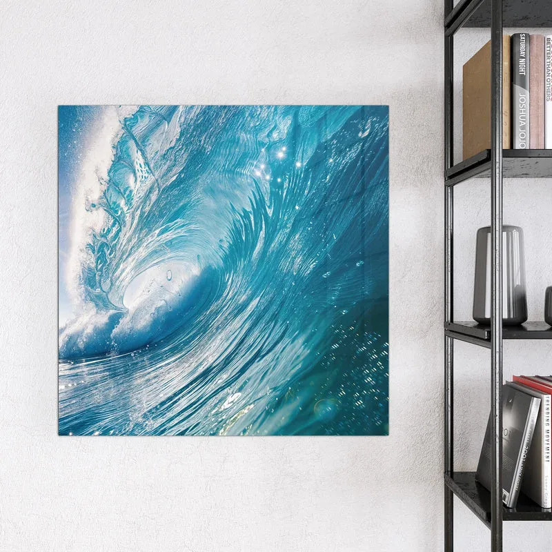 Magnettafel - Blaue Welle mit Gischt