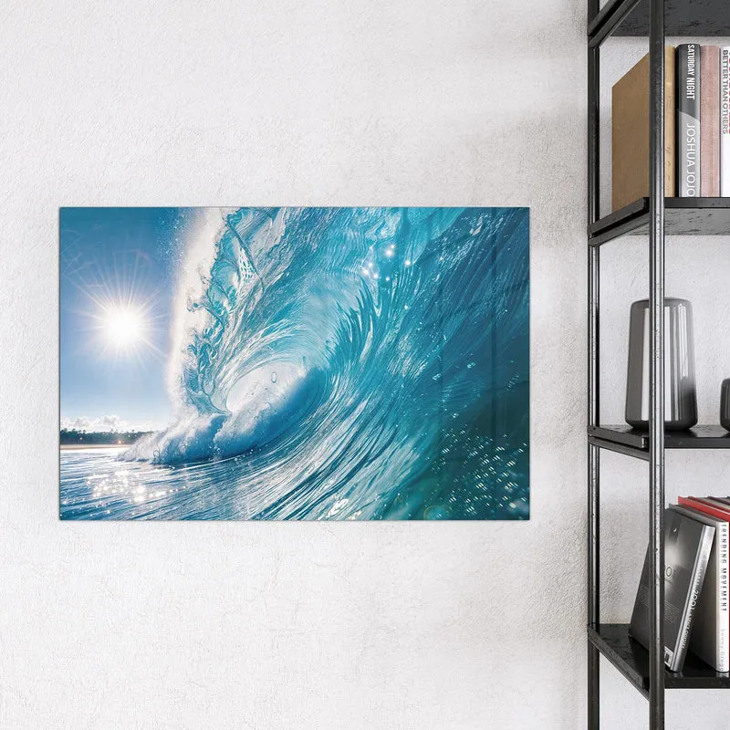 Magnettafel - Blaue Welle mit Gischt