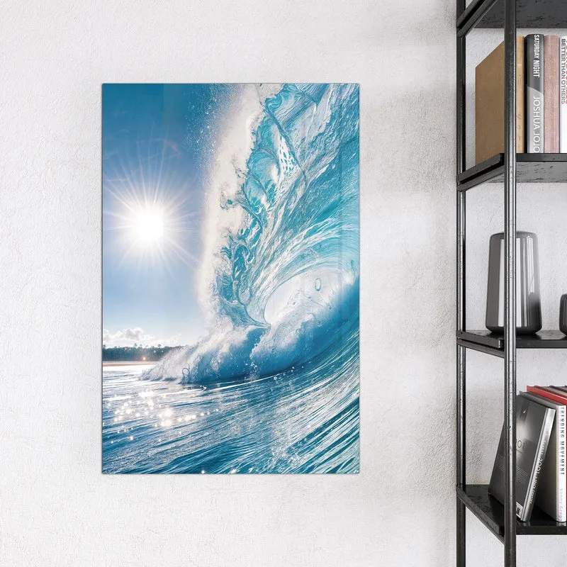 Magnettafel - Blaue Welle mit Gischt