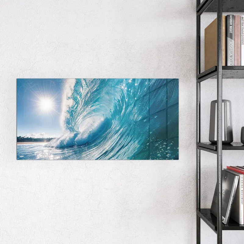 Magnettafel - Blaue Welle mit Gischt