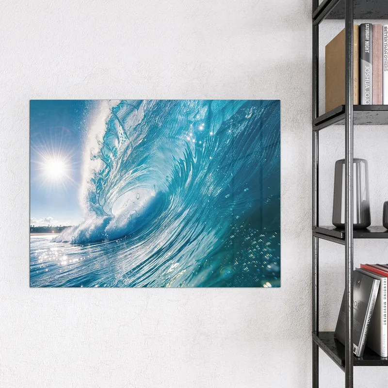 Magnettafel - Blaue Welle mit Gischt
