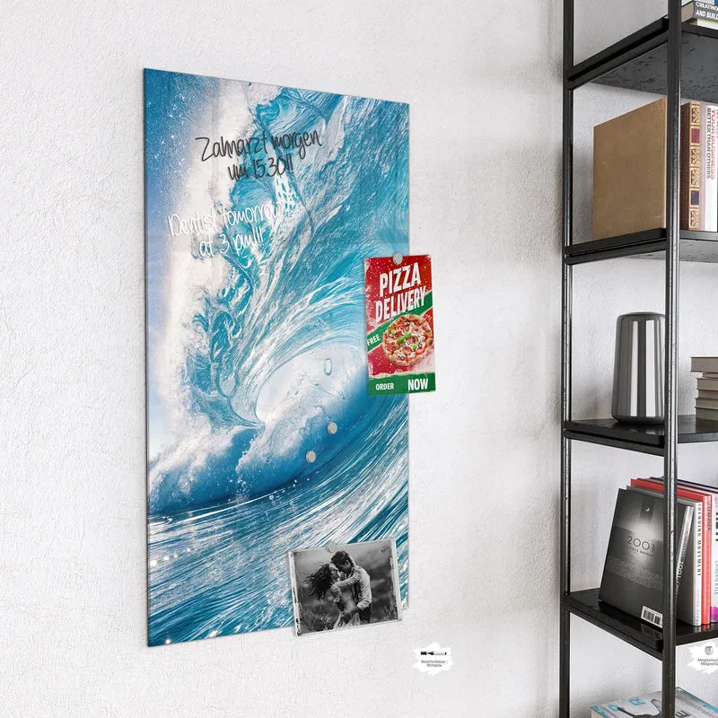 Magnettafel - Blaue Welle mit Gischt