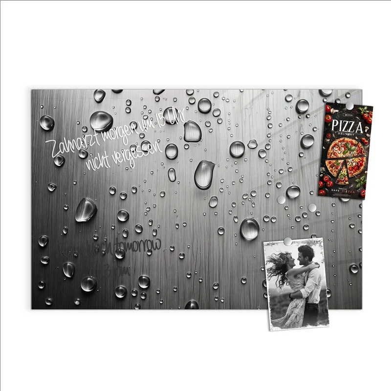 Magnettafel - Wassertropfen auf Metall