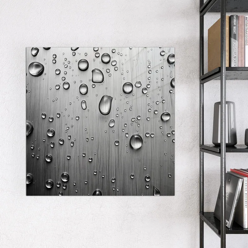 Magnettafel - Wassertropfen auf Metall