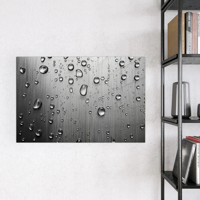 Magnettafel - Wassertropfen auf Metall