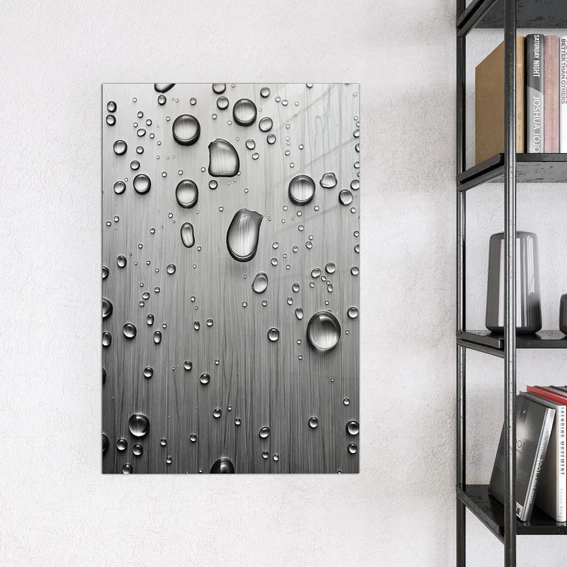 Magnettafel - Wassertropfen auf Metall