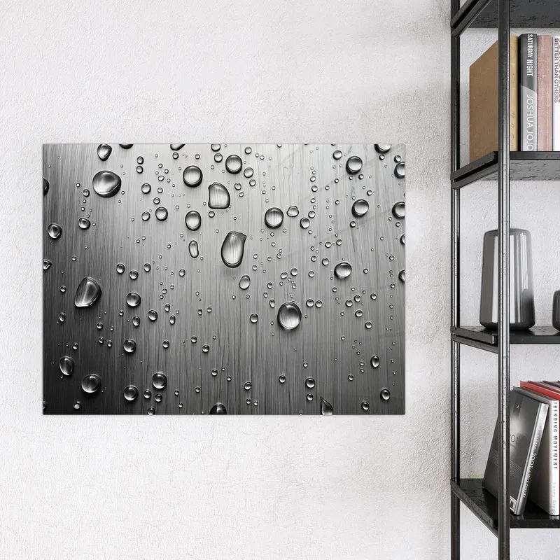 Magnettafel - Wassertropfen auf Metall