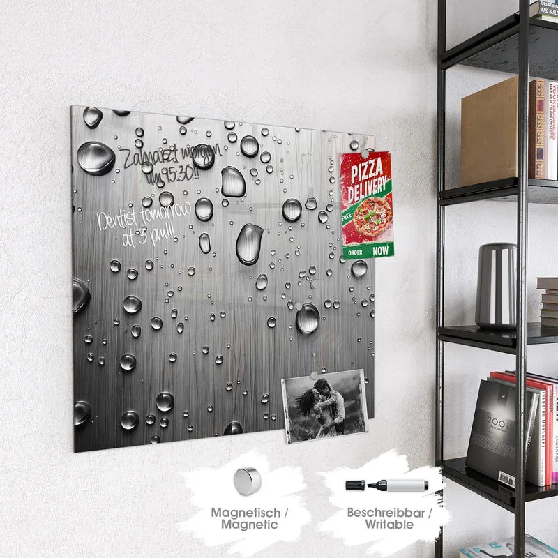 Magnettafel - Wassertropfen auf Metall