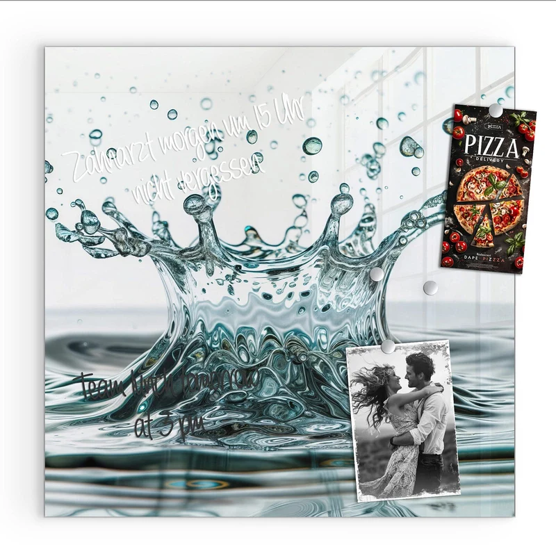 Magnettafel - Spritzende Wasserkrone