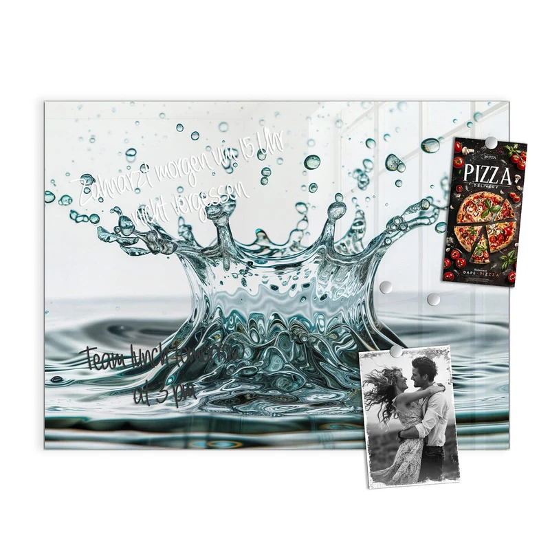 Magnettafel - Spritzende Wasserkrone