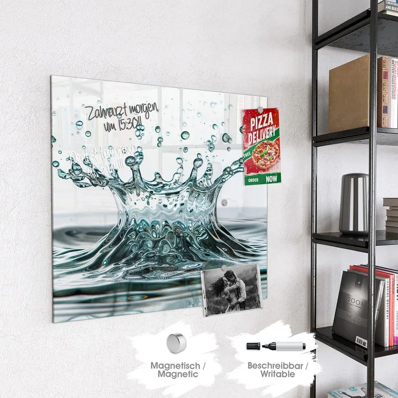 Magnettafel - Spritzende Wasserkrone