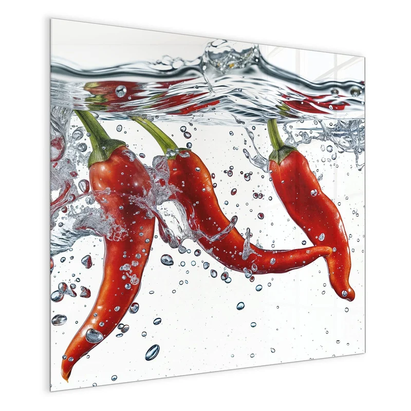Magnettafel - Drei Chilis im Wasser