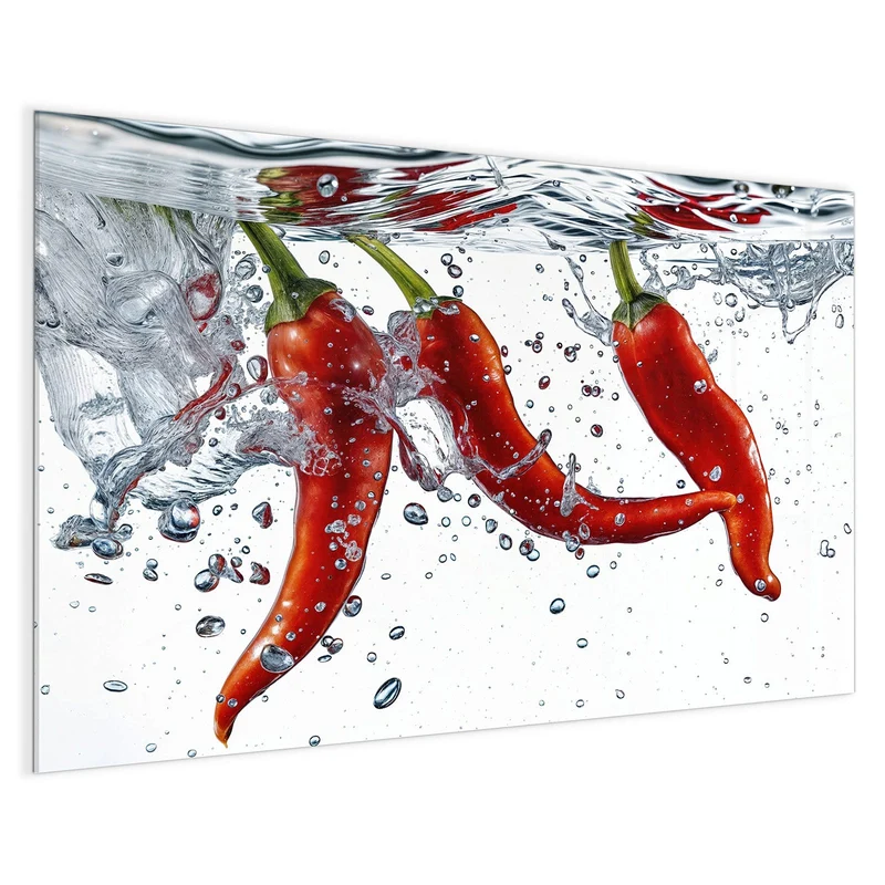 Magnettafel - Drei Chilis im Wasser