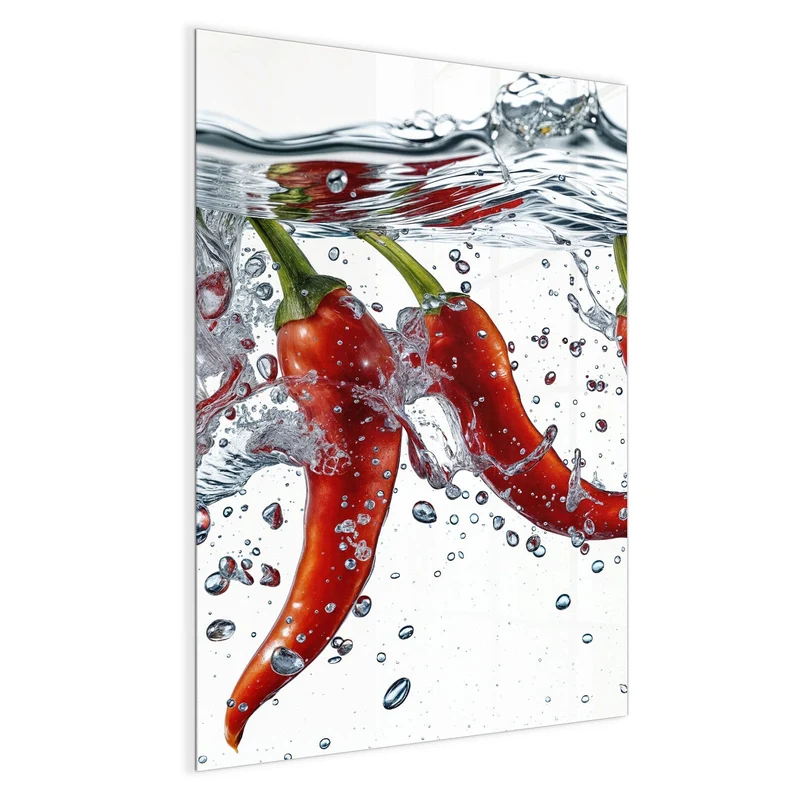 Magnettafel - Drei Chilis im Wasser