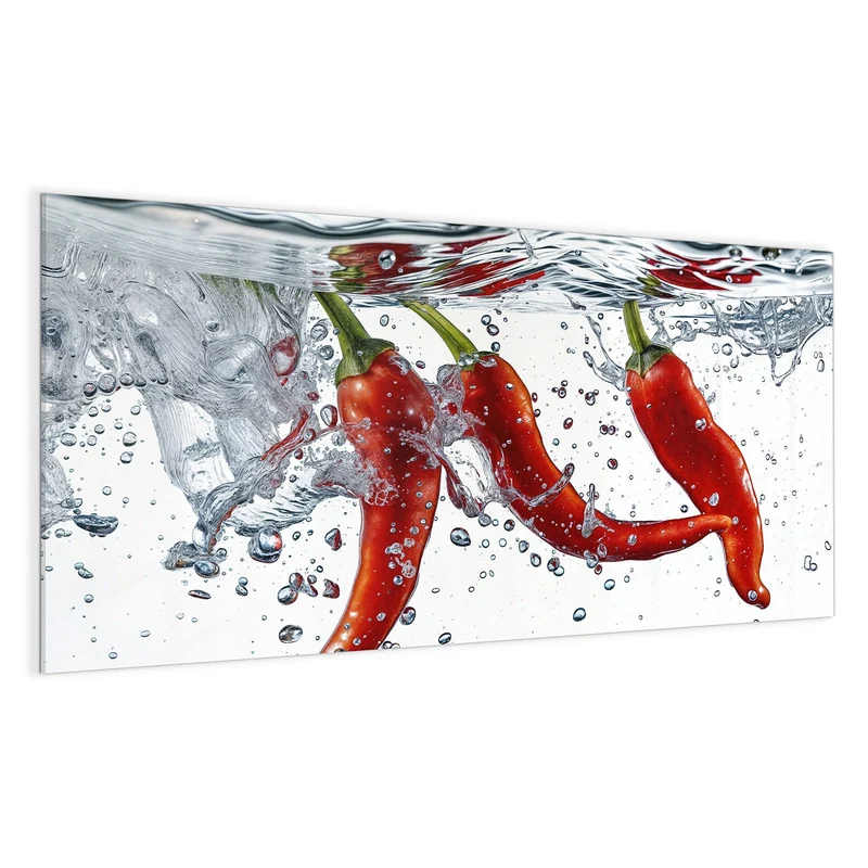 Magnettafel - Drei Chilis im Wasser