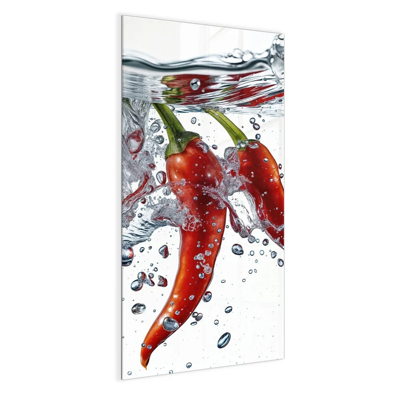 Magnettafel - Drei Chilis im Wasser