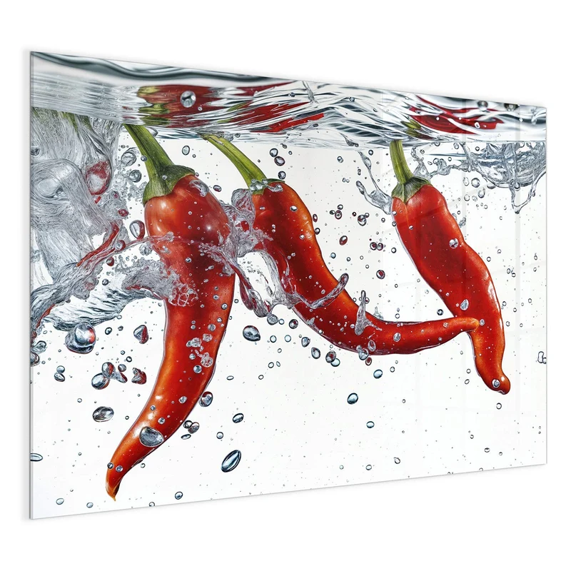 Magnettafel - Drei Chilis im Wasser