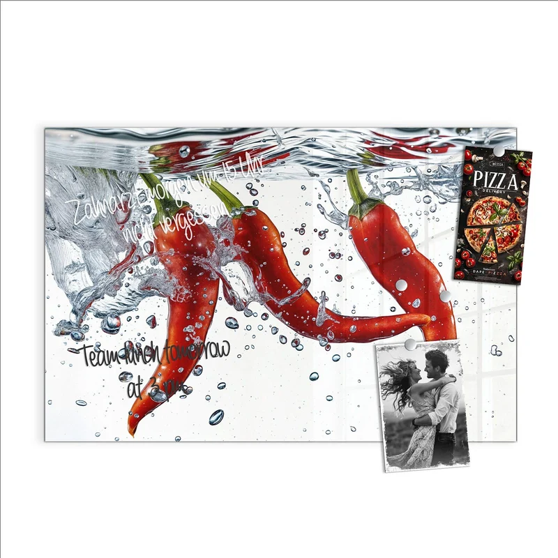 Magnettafel - Drei Chilis im Wasser