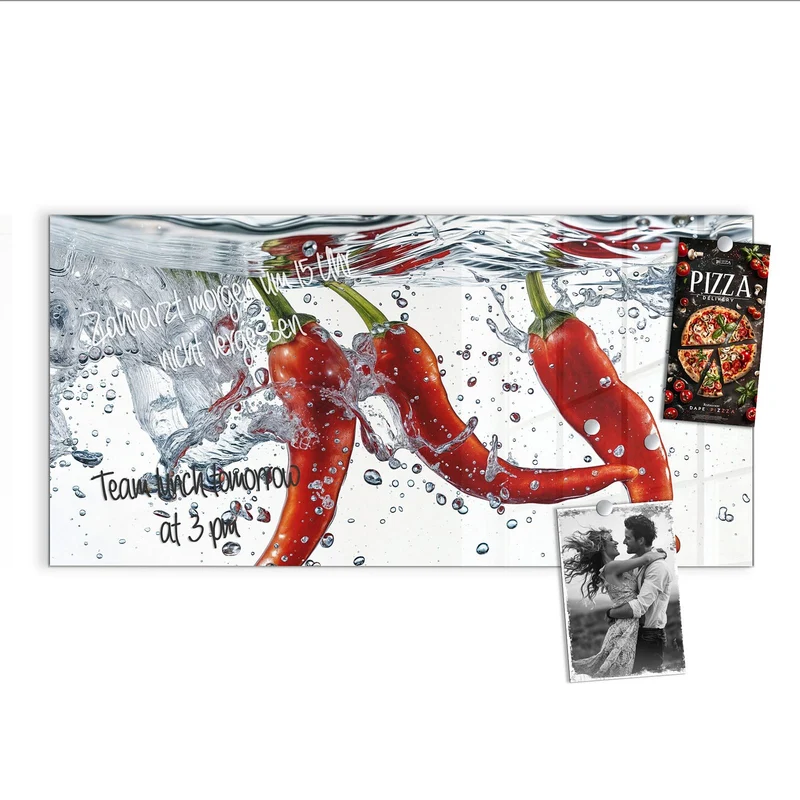 Magnettafel - Drei Chilis im Wasser