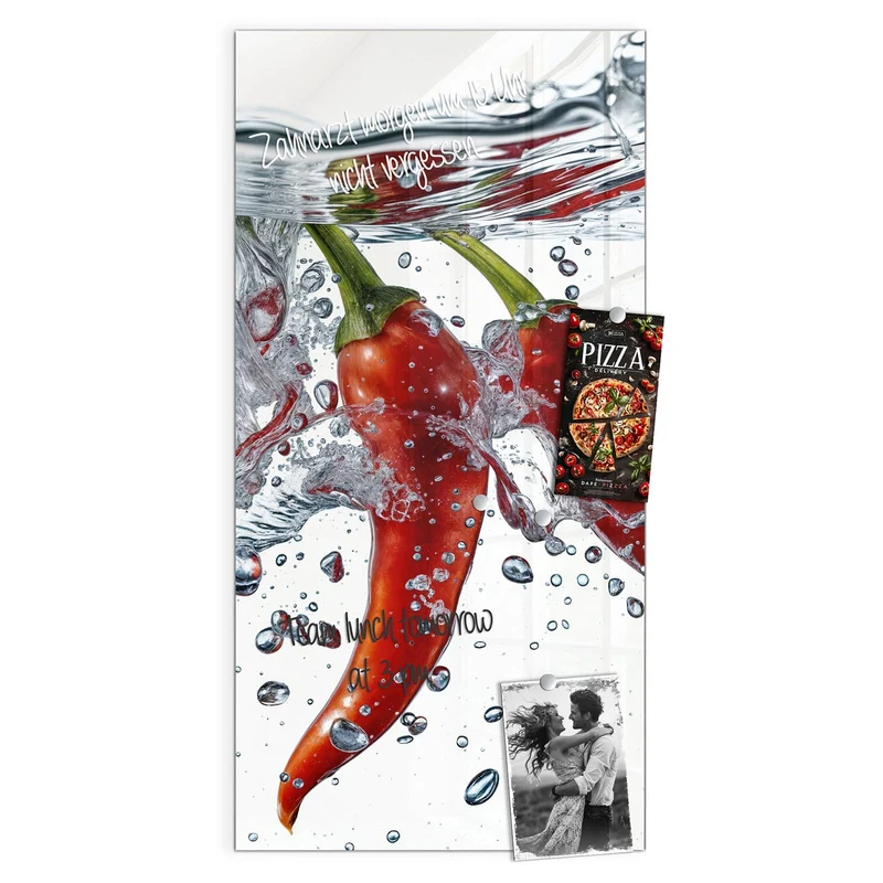 Magnettafel - Drei Chilis im Wasser