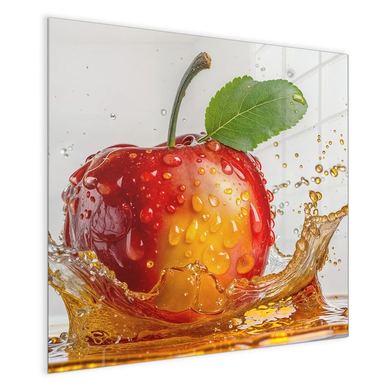 Magnettafel - Apfel mit Saftspritzer