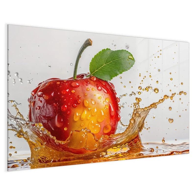 Magnettafel - Apfel mit Saftspritzer