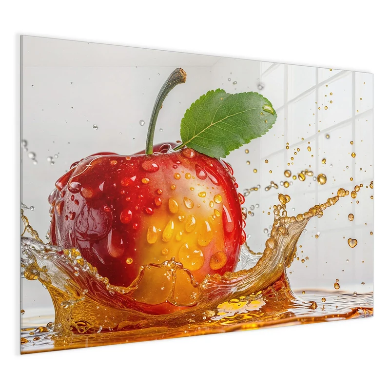 Magnettafel - Apfel mit Saftspritzer
