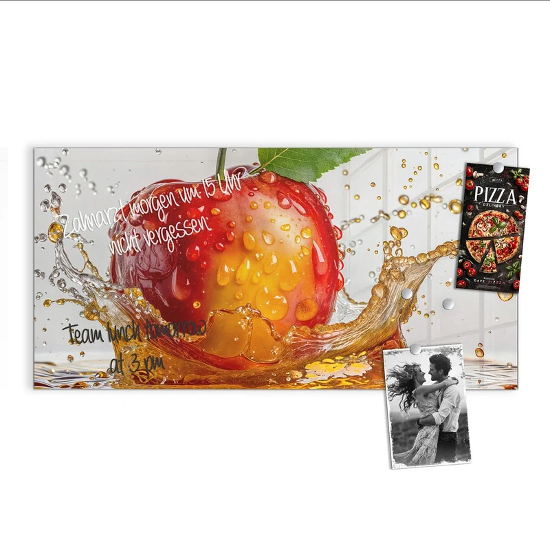 Magnettafel - Apfel mit Saftspritzer