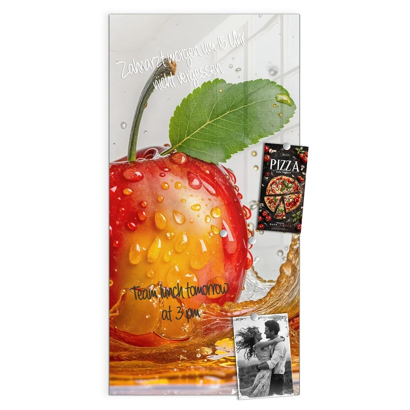 Magnettafel - Apfel mit Saftspritzer