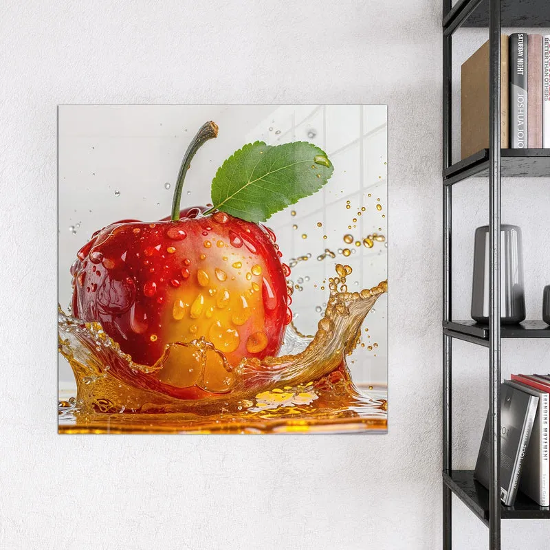 Magnettafel - Apfel mit Saftspritzer