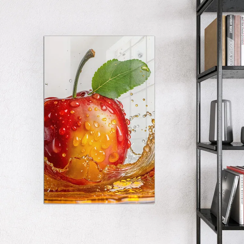 Magnettafel - Apfel mit Saftspritzer