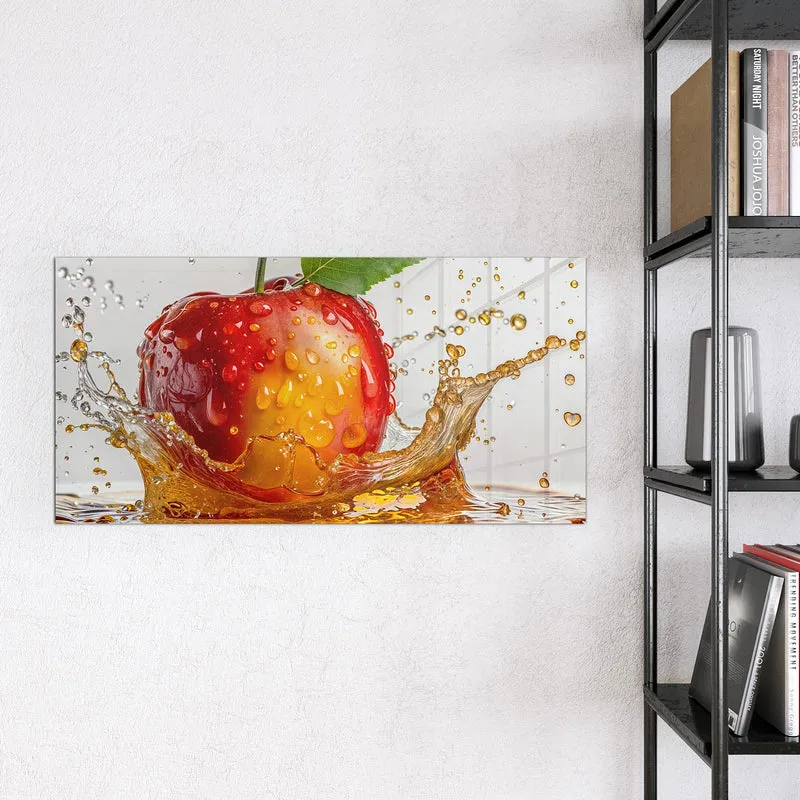 Magnettafel - Apfel mit Saftspritzer