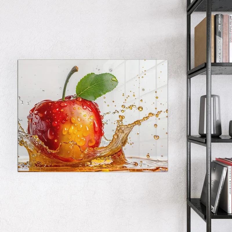 Magnettafel - Apfel mit Saftspritzer