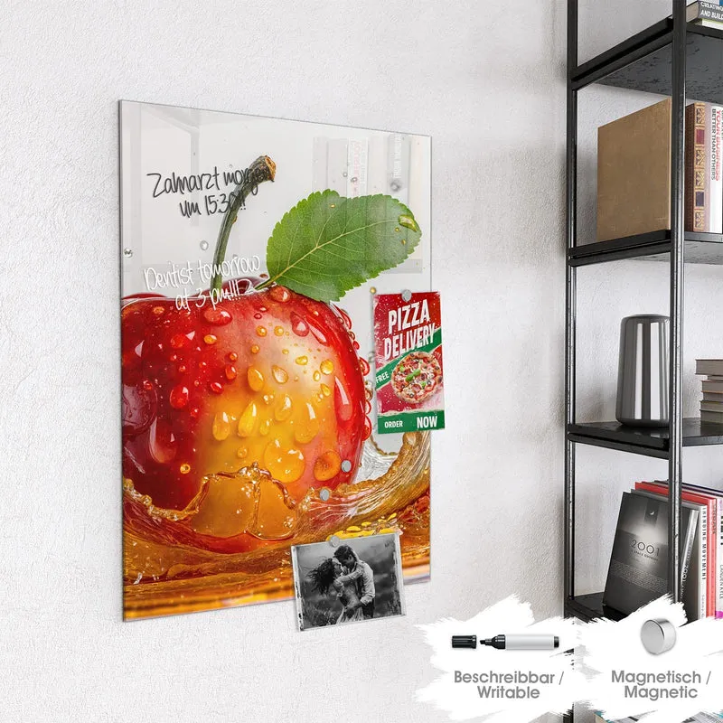 Magnettafel - Apfel mit Saftspritzer