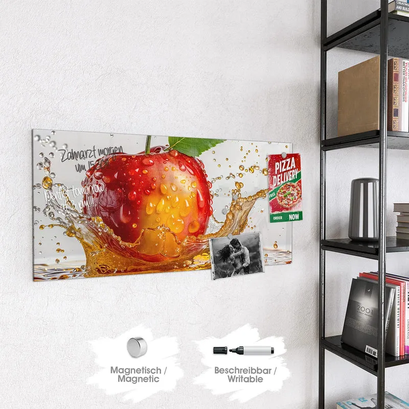 Magnettafel - Apfel mit Saftspritzer