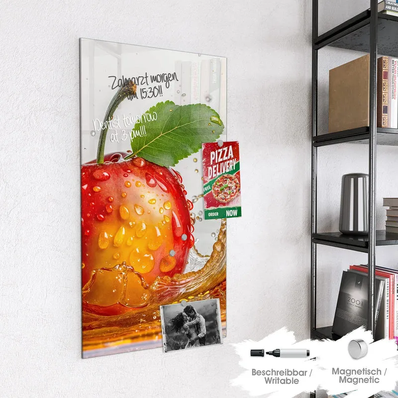 Magnettafel - Apfel mit Saftspritzer