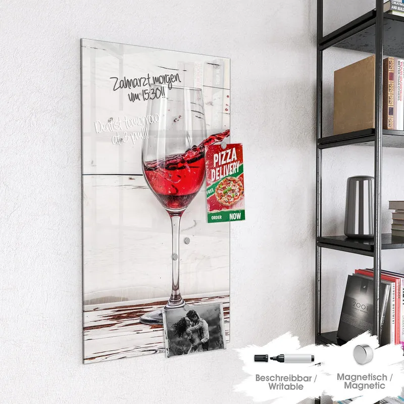 Magnettafel - Gekipptes Rotweinglas
