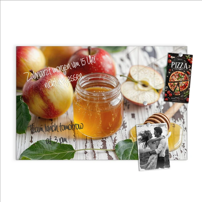 Magnettafel - Äpfel und Honig