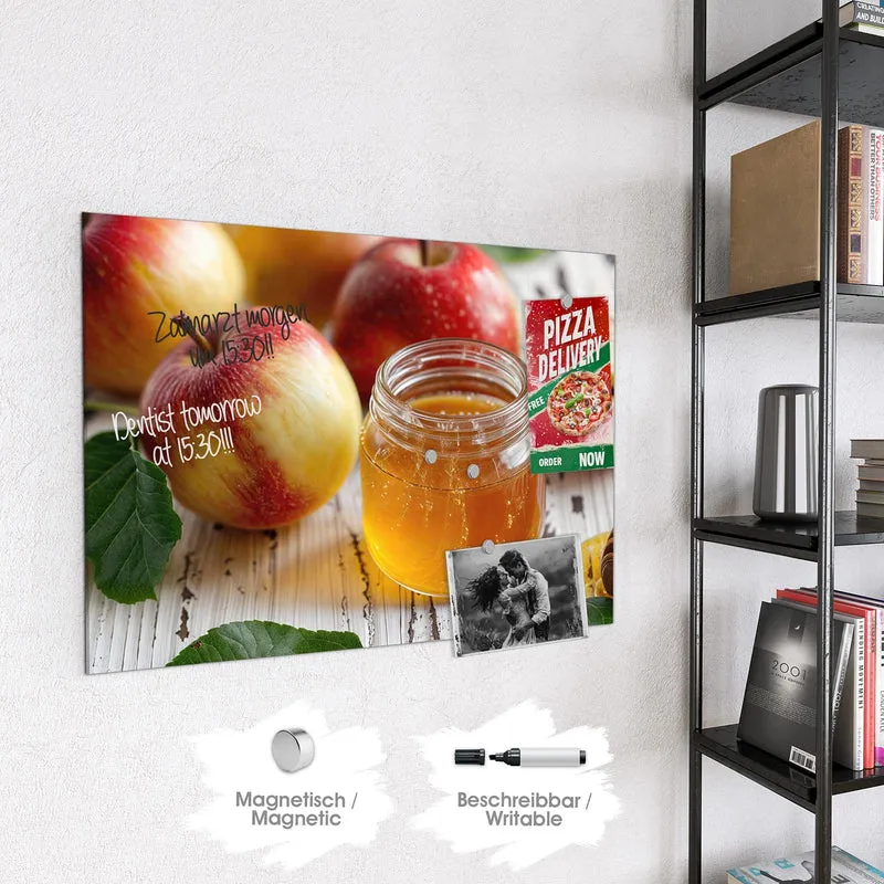 Magnettafel - Äpfel und Honig