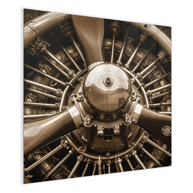 Magnettafel - Sternmotor in Sepia