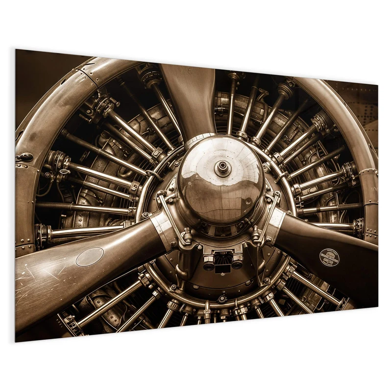 Magnettafel - Sternmotor in Sepia