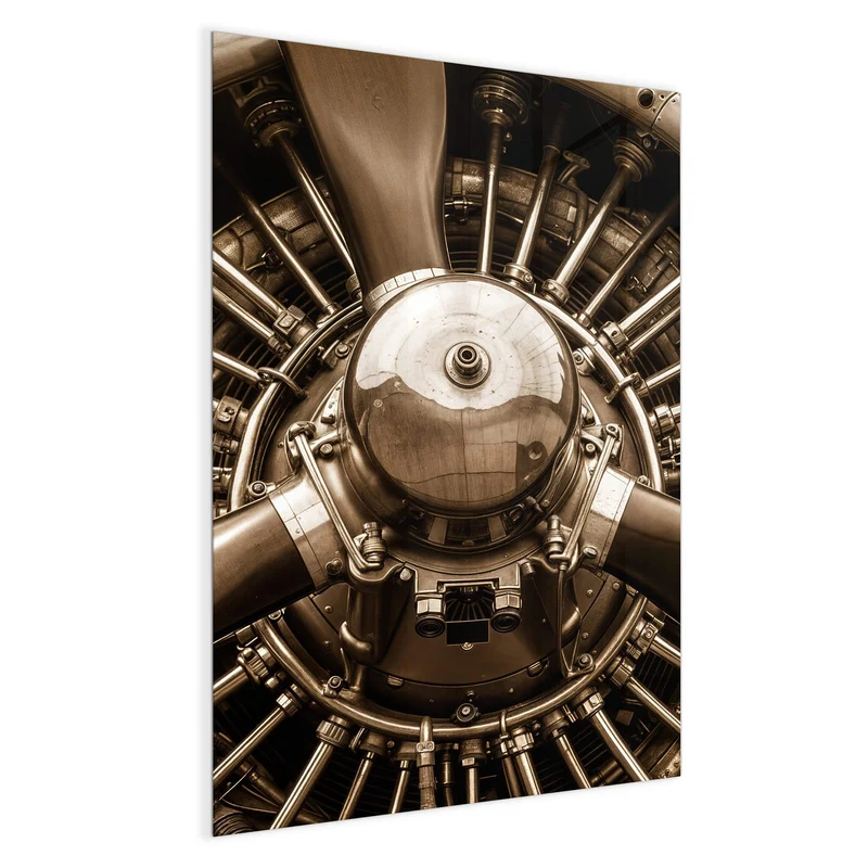 Magnettafel - Sternmotor in Sepia