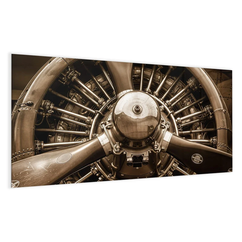 Magnettafel - Sternmotor in Sepia