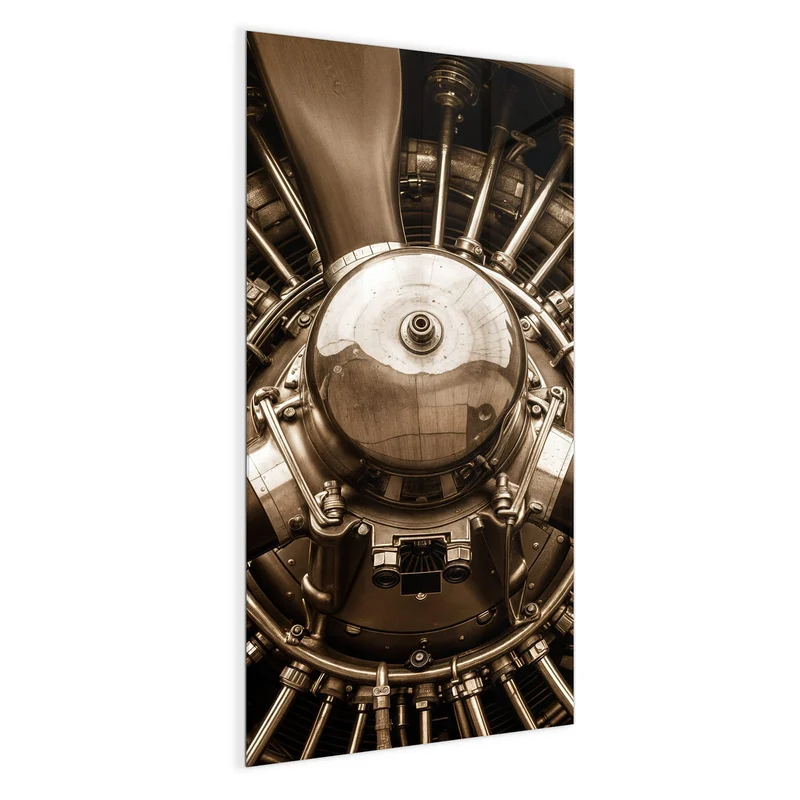 Magnettafel - Sternmotor in Sepia