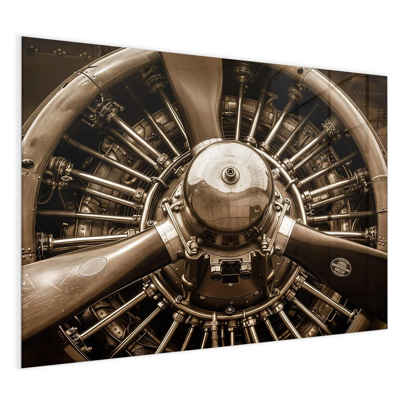 Magnettafel - Sternmotor in Sepia